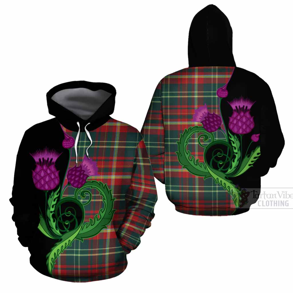 New Brunswick Province Canada Tartan Cotton Hoodie Traditional Scottish Thistle