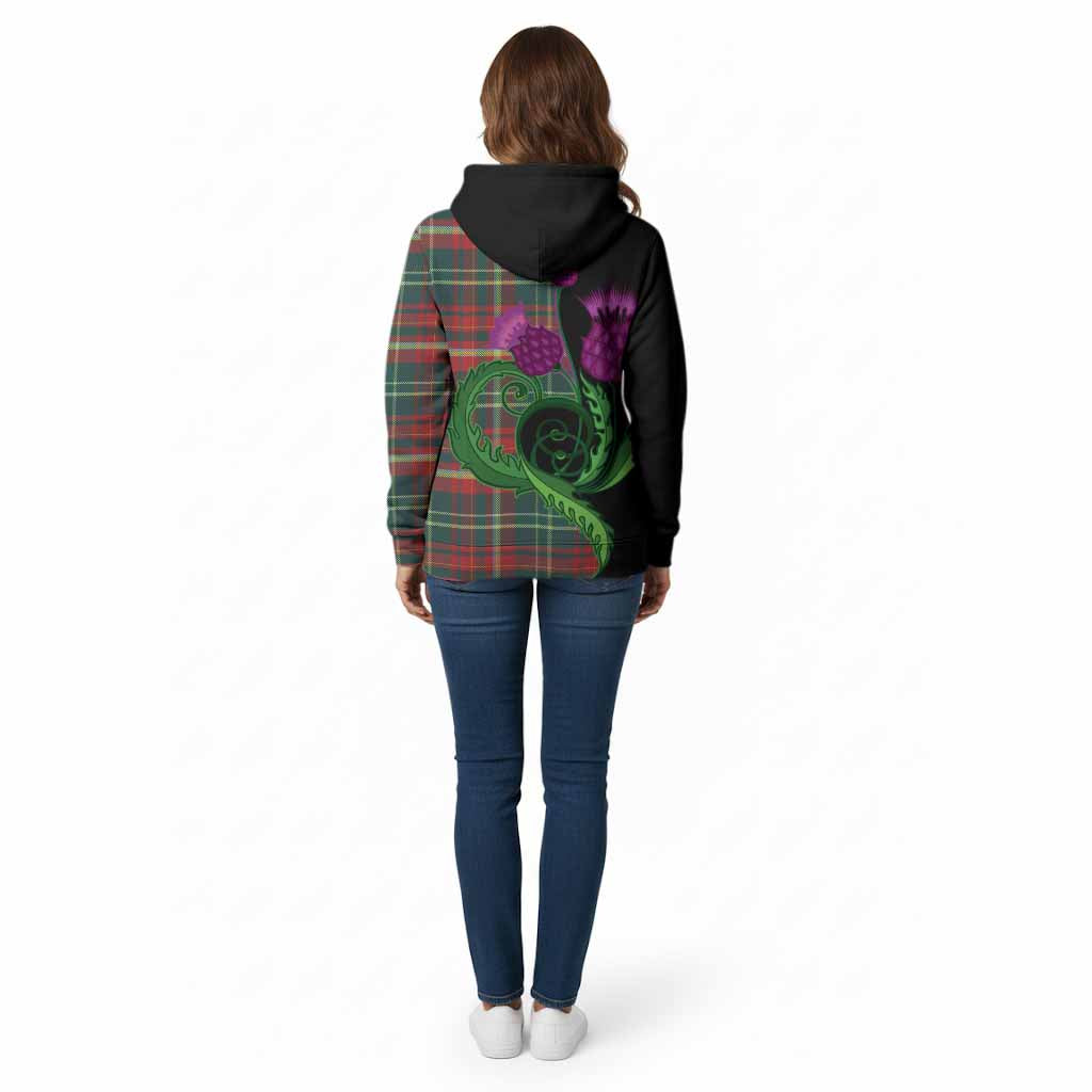 New Brunswick Province Canada Tartan Cotton Hoodie Traditional Scottish Thistle