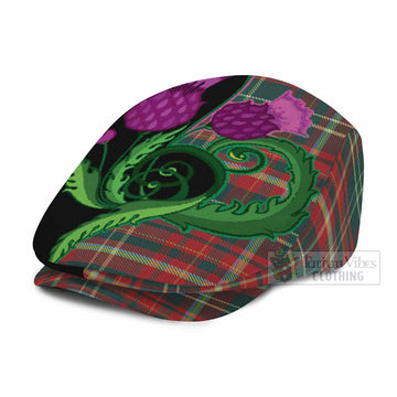 New Brunswick Province Canada Tartan Flat Cap, Jeff Cap Traditional Scottish Thistle