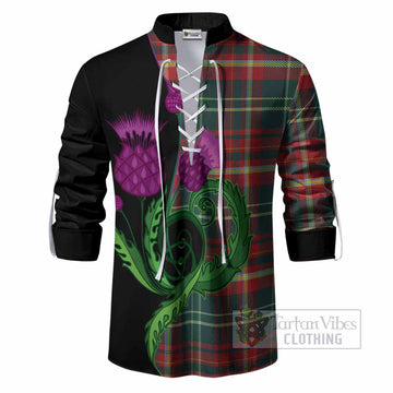 New Brunswick Province Canada Tartan Ghillie Shirt Traditional Scottish Thistle