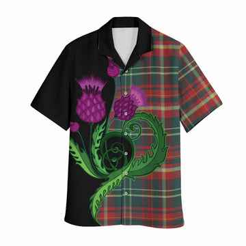 New Brunswick Province Canada Tartan Hawaiian Shirt Traditional Scottish Thistle
