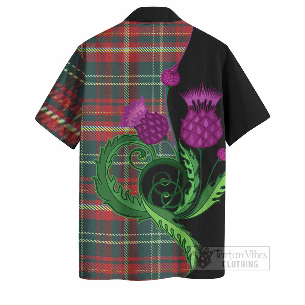 New Brunswick Province Canada Tartan Hawaiian Shirt Traditional Scottish Thistle
