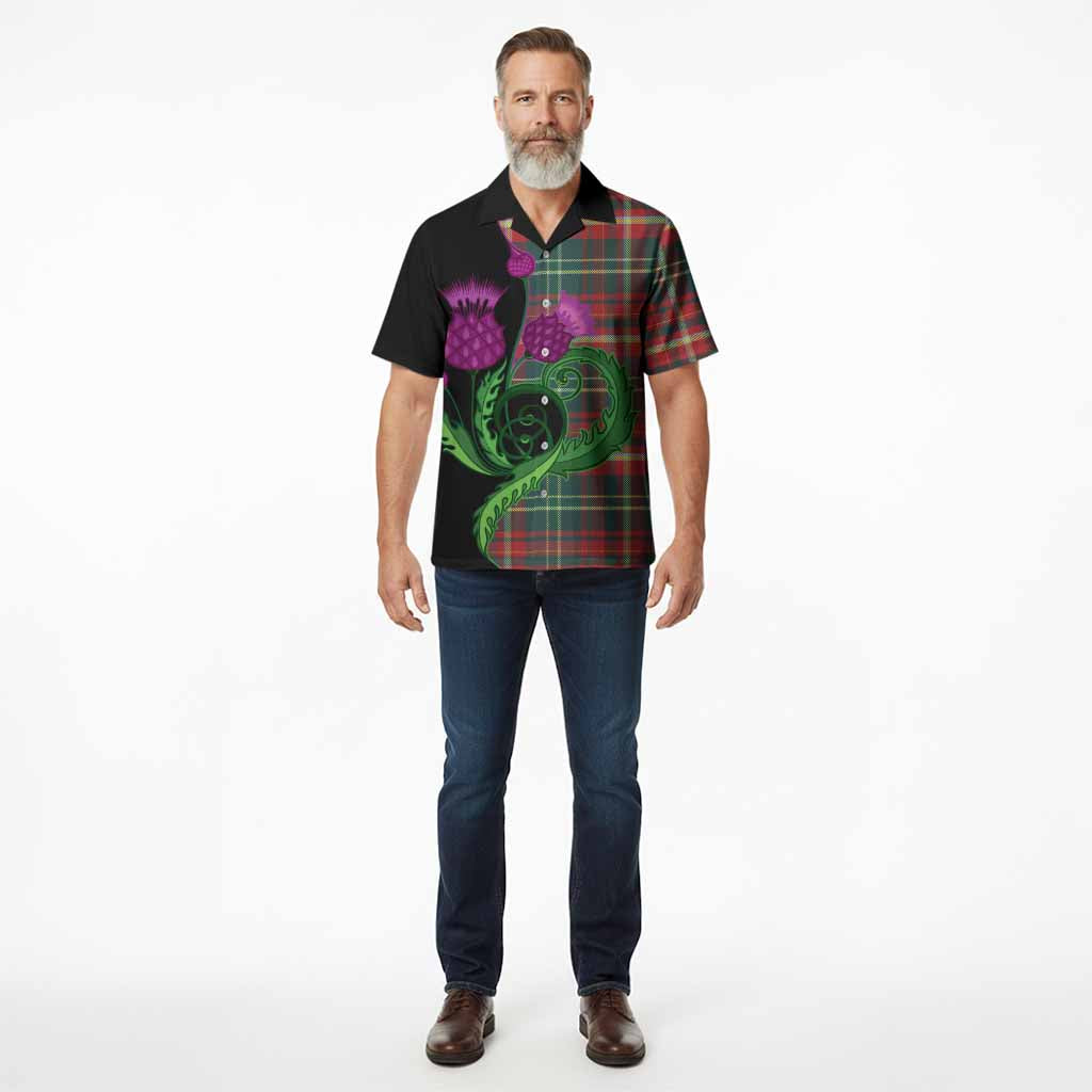 New Brunswick Province Canada Tartan Hawaiian Shirt Traditional Scottish Thistle