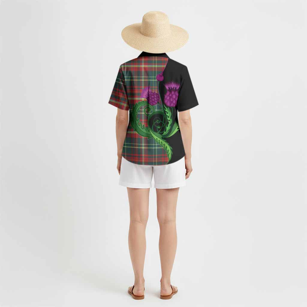New Brunswick Province Canada Tartan Hawaiian Shirt Traditional Scottish Thistle