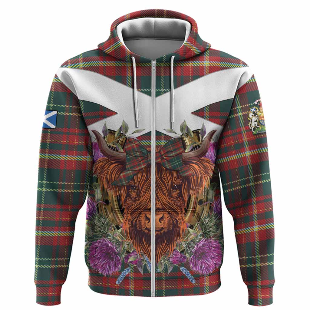 New Brunswick Province Canada Tartan Hoodie Scottish Thistle Heilan Coo
