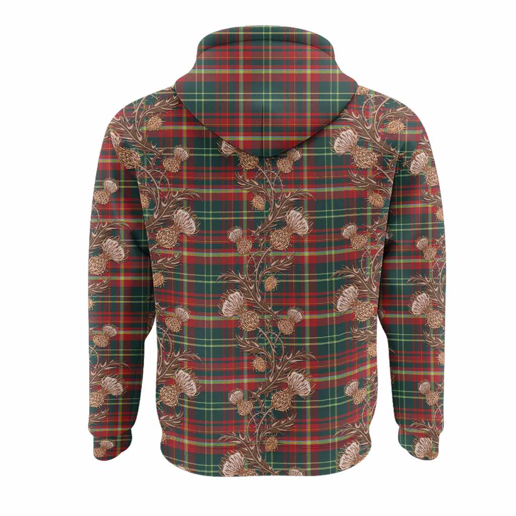 New Brunswick Province Canada Tartan Hoodie Seamless Scottish Thistle Flowers