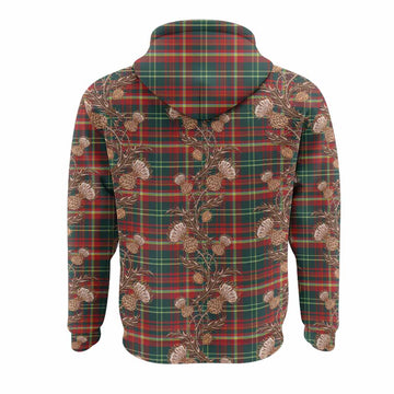 New Brunswick Province Canada Tartan Hoodie Seamless Scottish Thistle Flowers