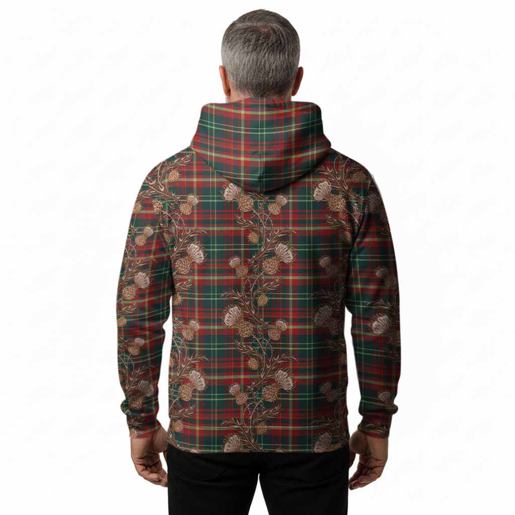 New Brunswick Province Canada Tartan Hoodie Seamless Scottish Thistle Flowers