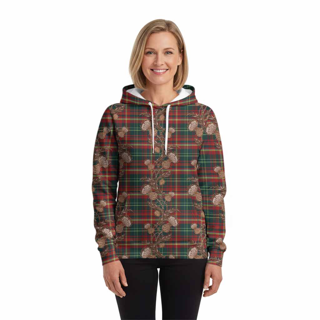 New Brunswick Province Canada Tartan Hoodie Seamless Scottish Thistle Flowers