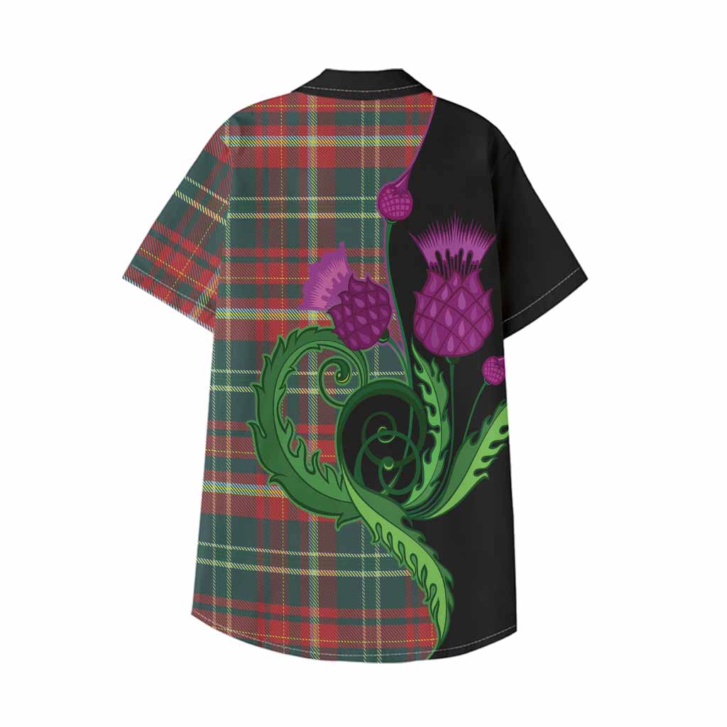 New Brunswick Province Canada Tartan Kid Hawaiian Shirt Traditional Scottish Thistle