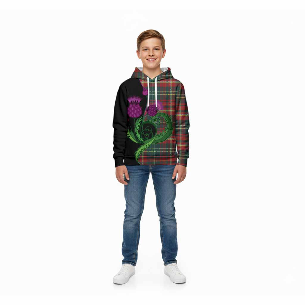 New Brunswick Province Canada Tartan Kid Hoodie Traditional Scottish Thistle