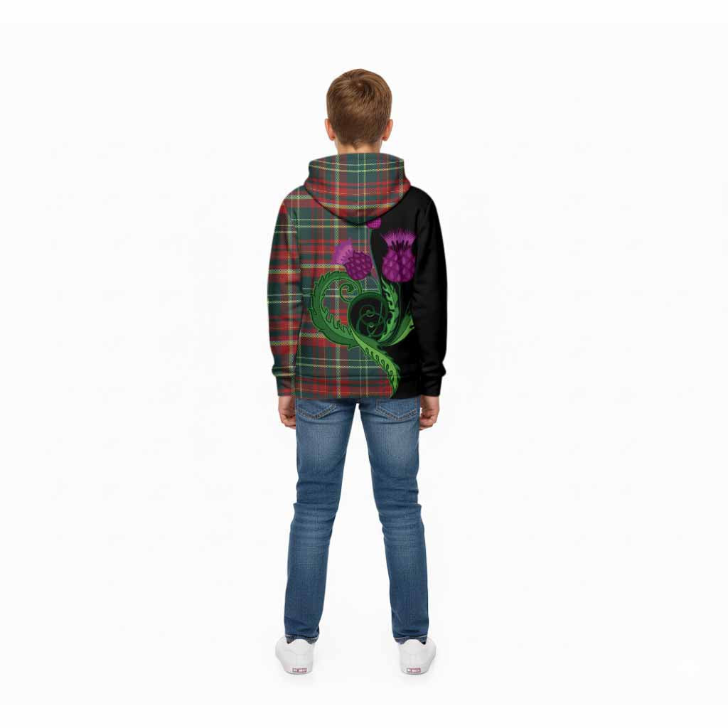 New Brunswick Province Canada Tartan Kid Hoodie Traditional Scottish Thistle