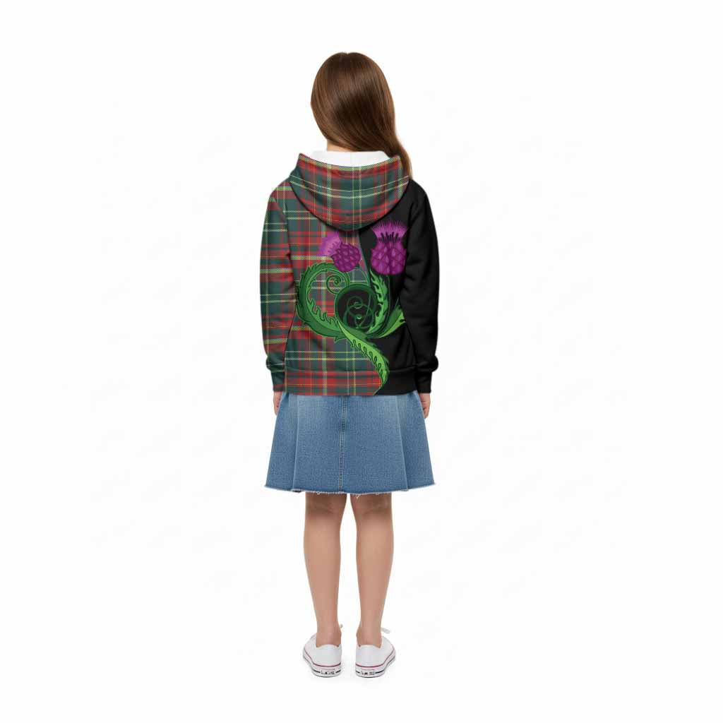 New Brunswick Province Canada Tartan Kid Hoodie Traditional Scottish Thistle