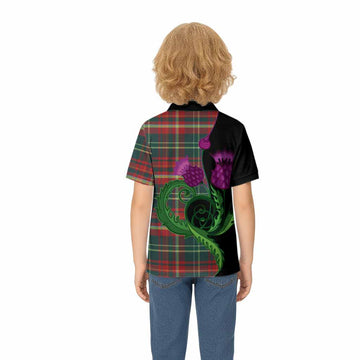 New Brunswick Province Canada Tartan Kid Polo Shirt Traditional Scottish Thistle