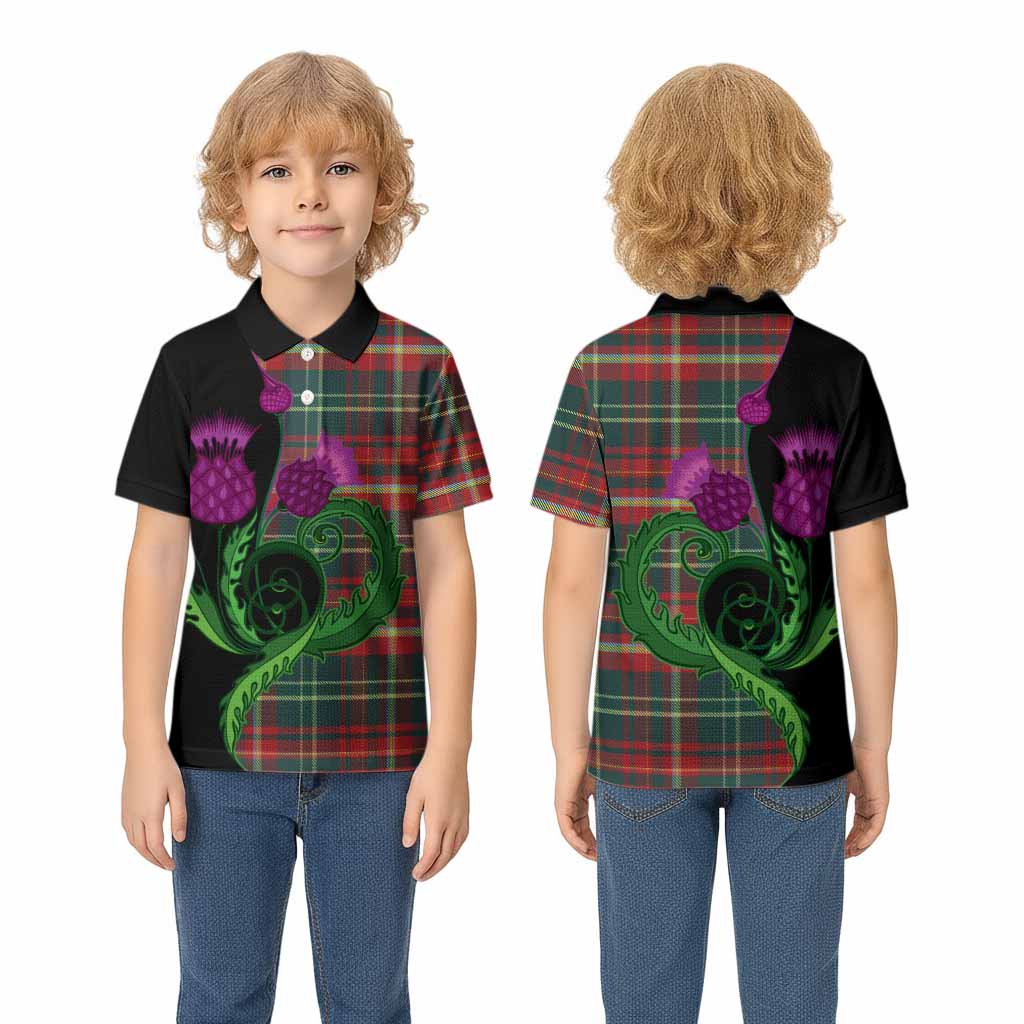 New Brunswick Province Canada Tartan Kid Polo Shirt Traditional Scottish Thistle