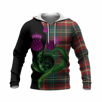 New Brunswick Province Canada Tartan Knitted Hoodie Traditional Scottish Thistle