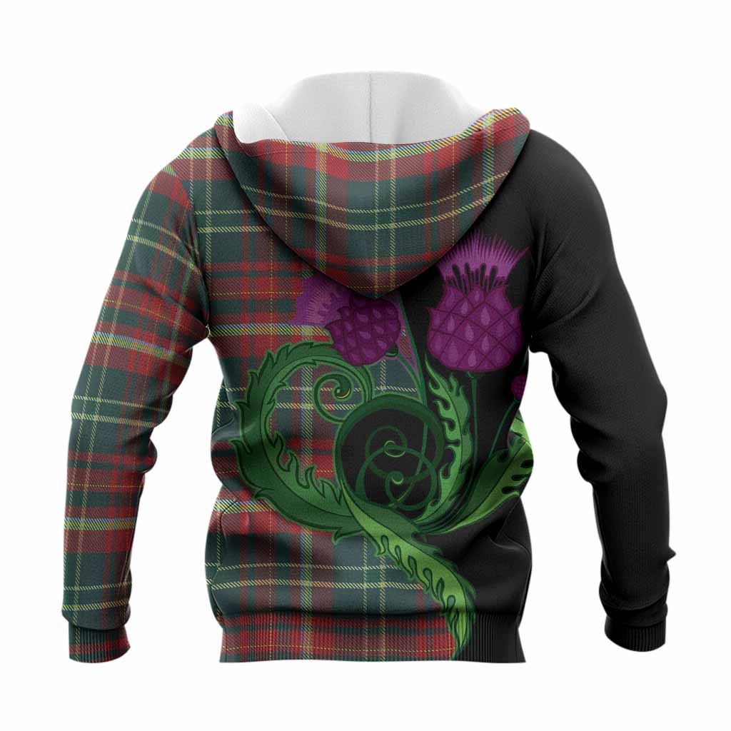 New Brunswick Province Canada Tartan Knitted Hoodie Traditional Scottish Thistle
