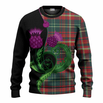 New Brunswick Province Canada Tartan Knitted Sweater Traditional Scottish Thistle