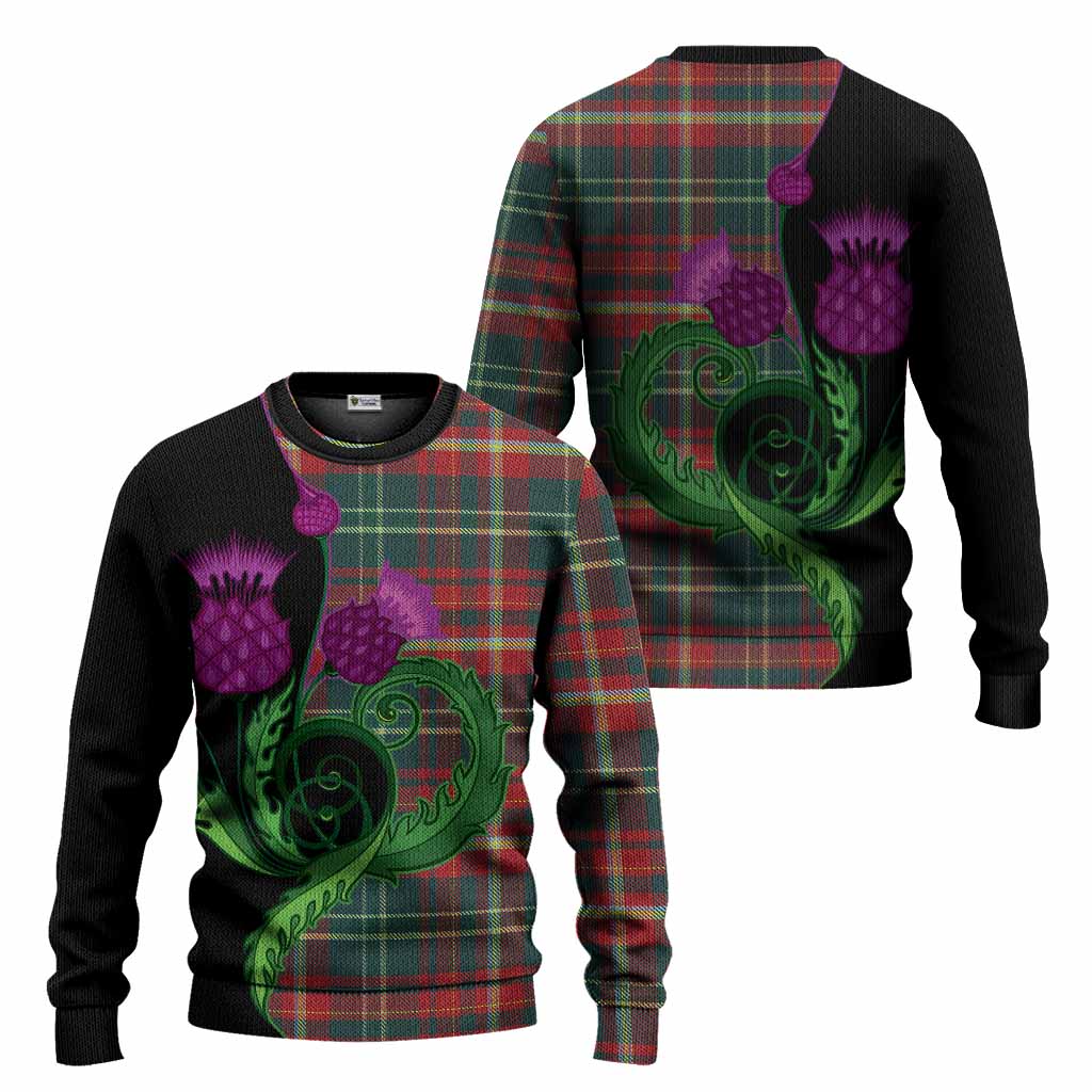 New Brunswick Province Canada Tartan Knitted Sweater Traditional Scottish Thistle