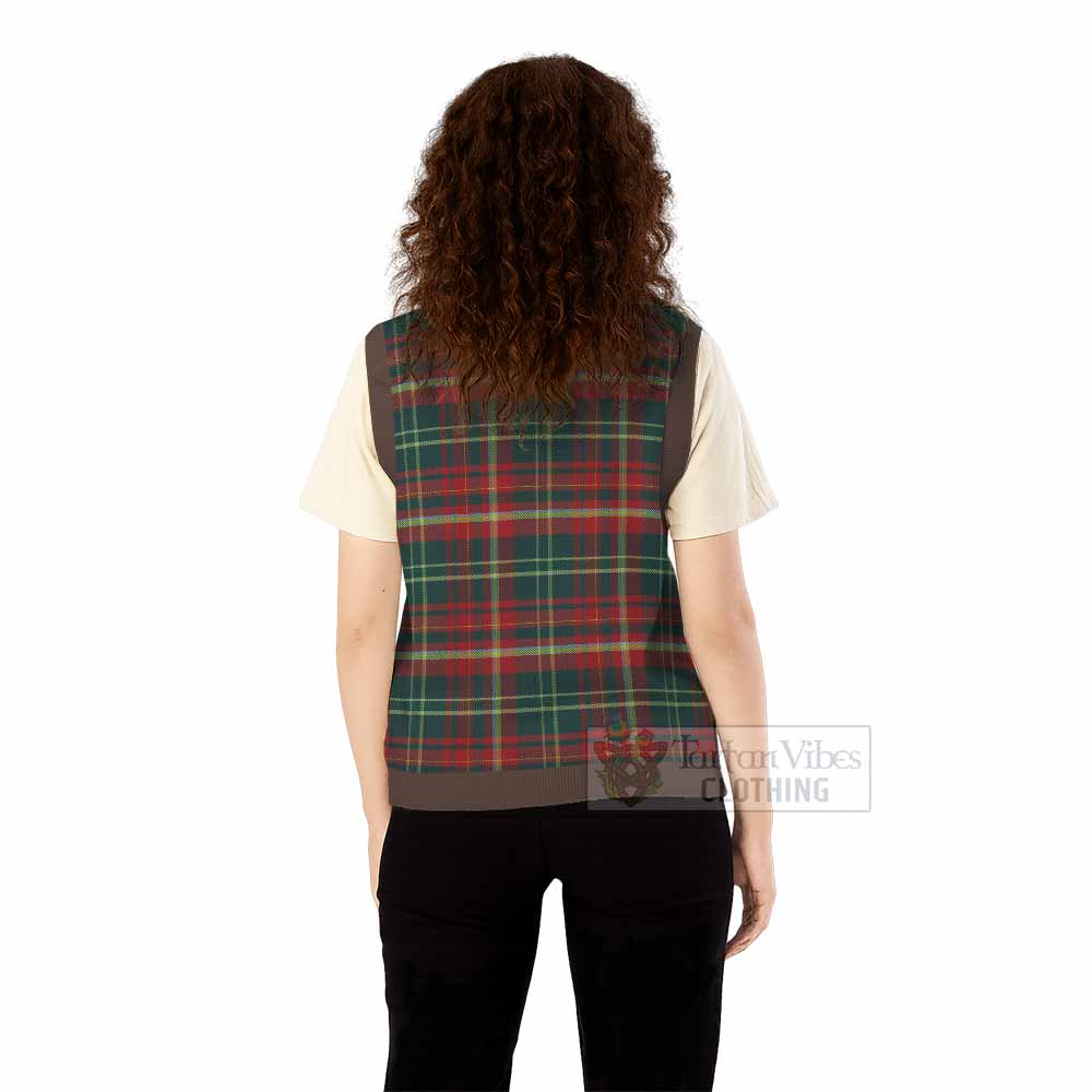 New Brunswick Province Canada Tartan Knitted V-Neck Vest - Tartan Vibes Clothing