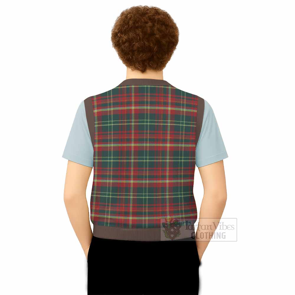 New Brunswick Province Canada Tartan Knitted V-Neck Vest - Tartan Vibes Clothing