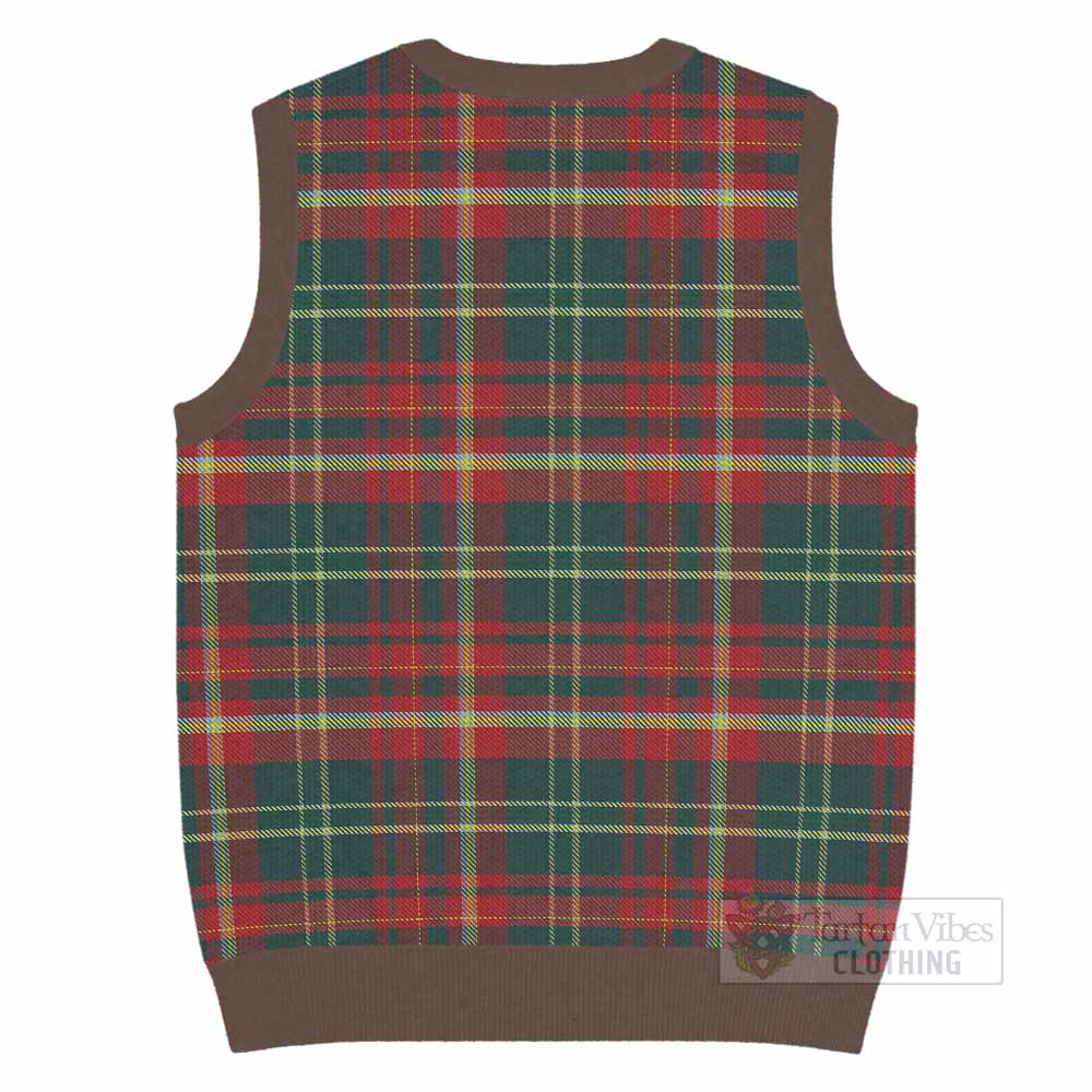 New Brunswick Province Canada Tartan Knitted V-Neck Vest - Tartan Vibes Clothing