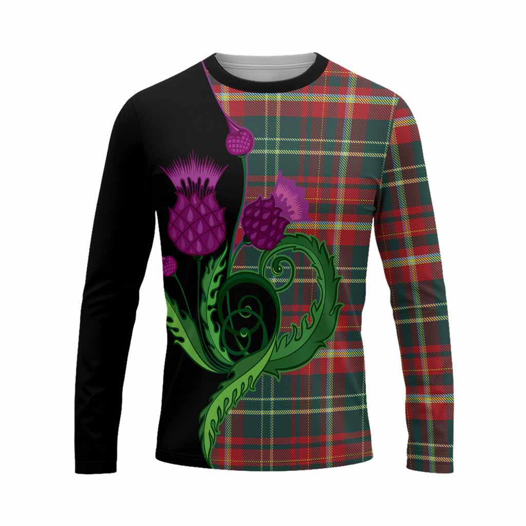 New Brunswick Province Canada Tartan Long Sleeve T-Shirt Traditional Scottish Thistle