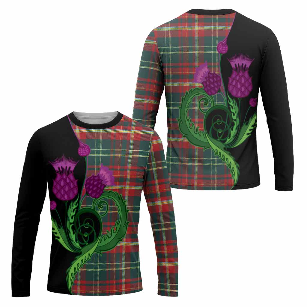 New Brunswick Province Canada Tartan Long Sleeve T-Shirt Traditional Scottish Thistle