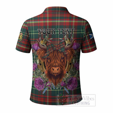 New Brunswick Province Canada Tartan Polo Shirt Scottish Thistle Heilan Coo