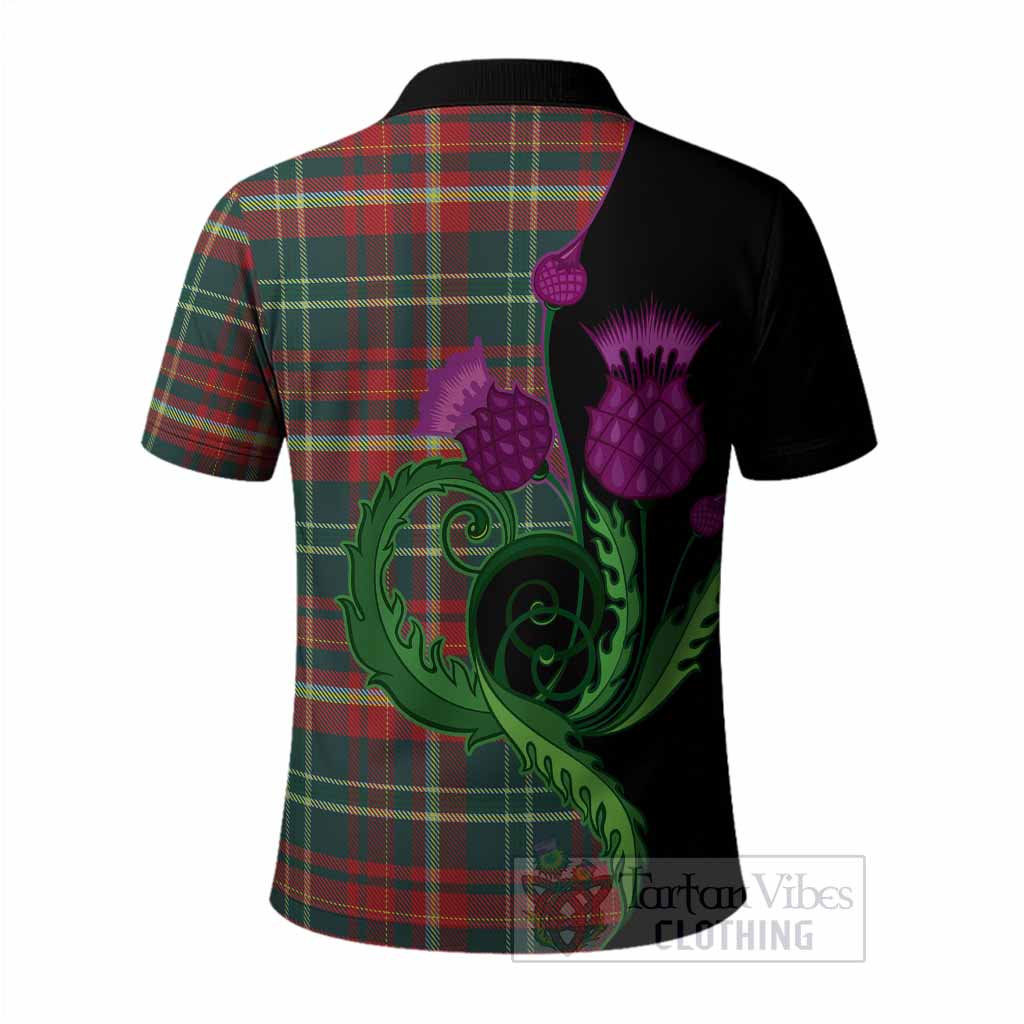New Brunswick Province Canada Tartan Polo Shirt Traditional Scottish Thistle