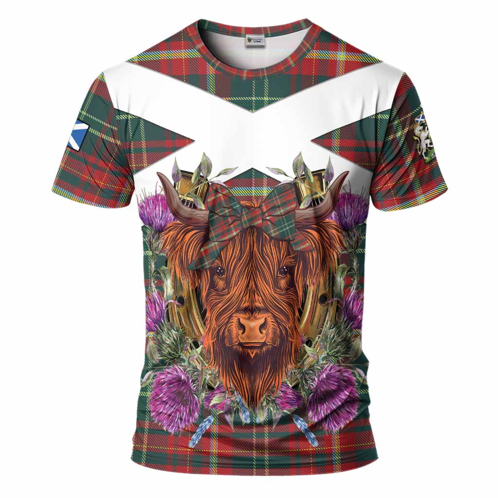 New Brunswick Province Canada Tartan T-Shirt Scottish Thistle Heilan Coo