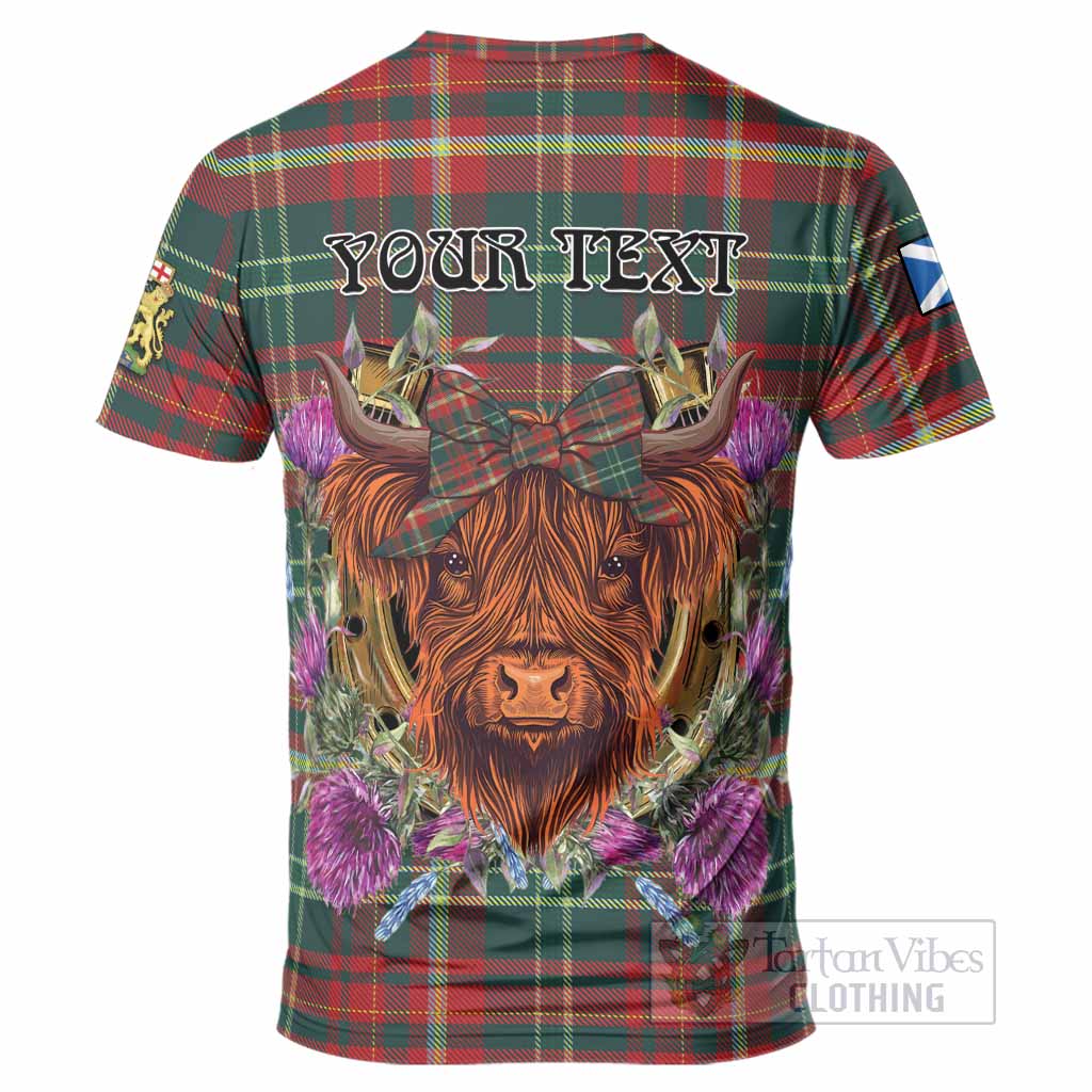 New Brunswick Province Canada Tartan T-Shirt Scottish Thistle Heilan Coo