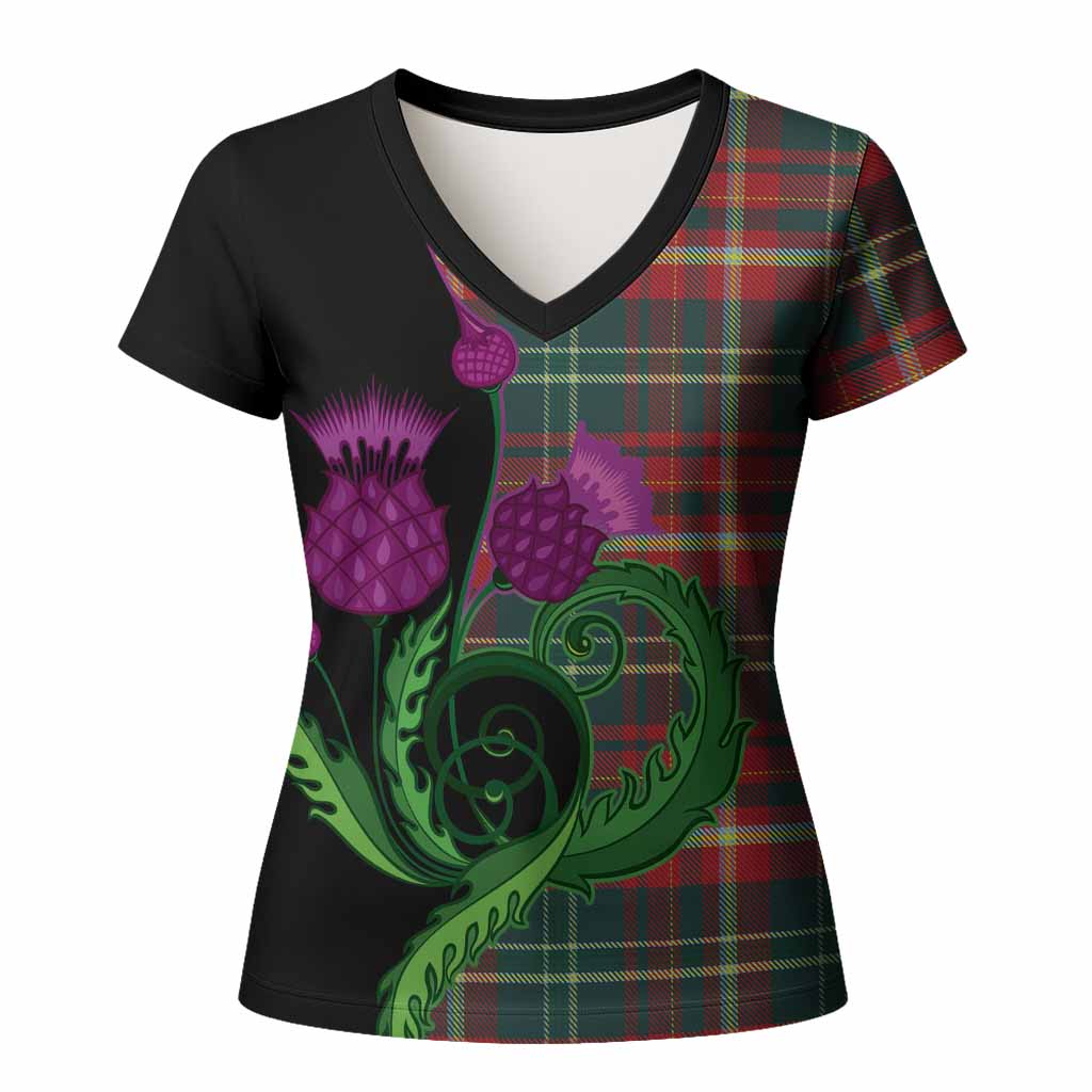 New Brunswick Province Canada Tartan Women T shirt Traditional Scottish Thistle