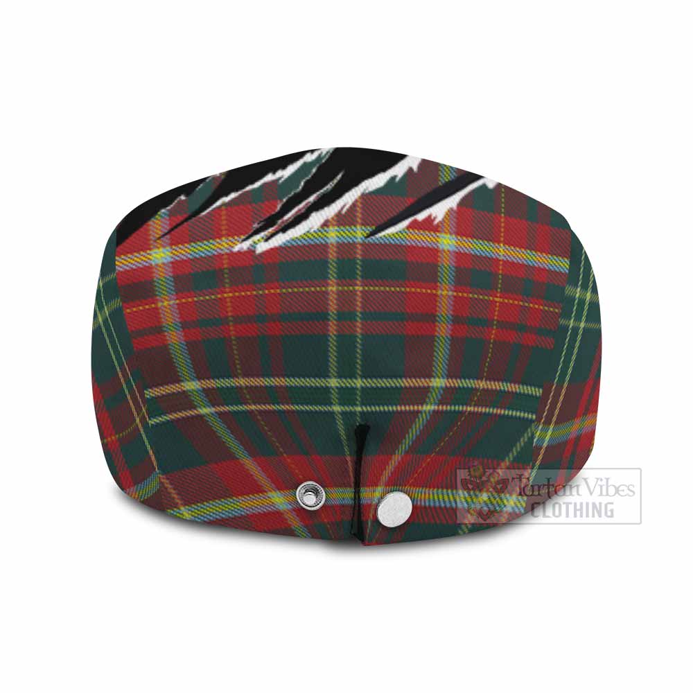 New Brunswick Tartan Loch Ness Monster Flat Cap, Jeff Cap Celtic Knot Nessie Art