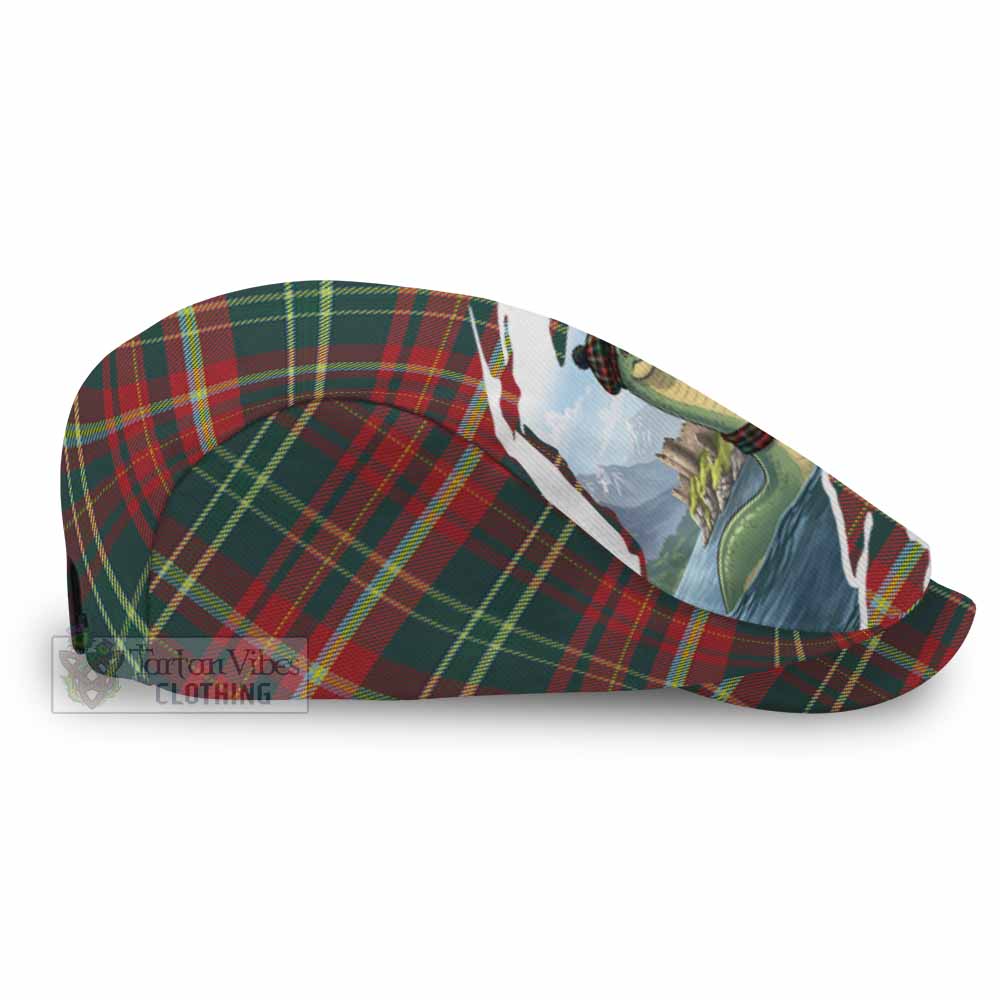 New Brunswick Tartan Loch Ness Monster Scottish Heritage Art Flat Cap, Jeff Cap