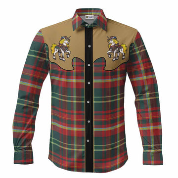 New Brunswick Tartan Long Sleeve Button Shirts Rodeo Unicorn Retro Style