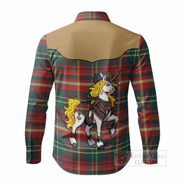 New Brunswick Tartan Long Sleeve Button Shirts Rodeo Unicorn Retro Style
