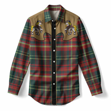 New Brunswick Tartan Women Casual Shirt Rodeo Unicorn Retro Style