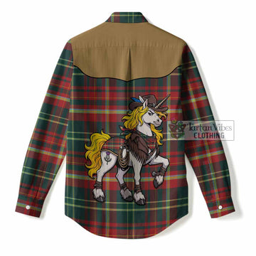 New Brunswick Tartan Women Casual Shirt Rodeo Unicorn Retro Style