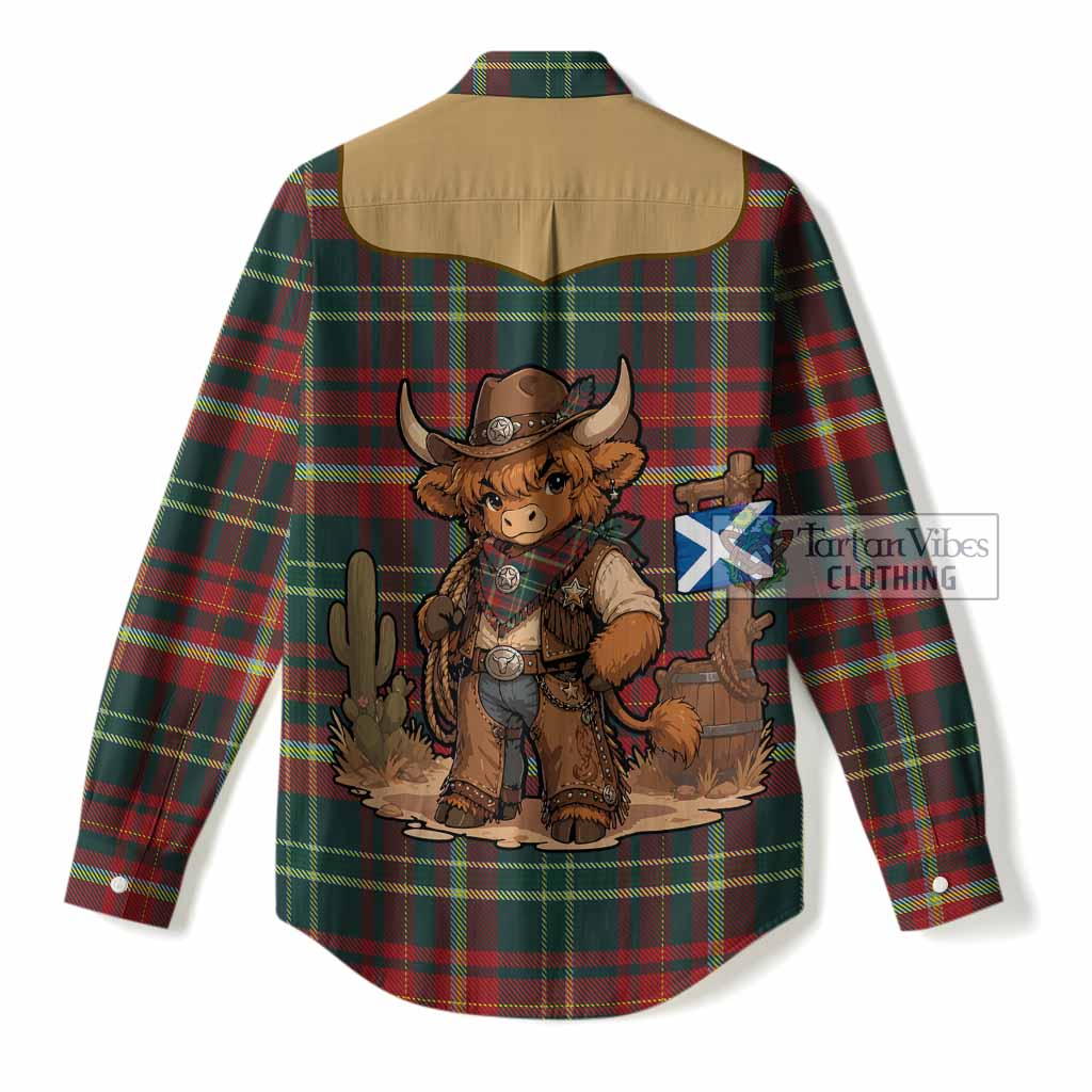 New Brunswick Tartan Women Casual Shirt Wee Coo Cowboy Cute Style