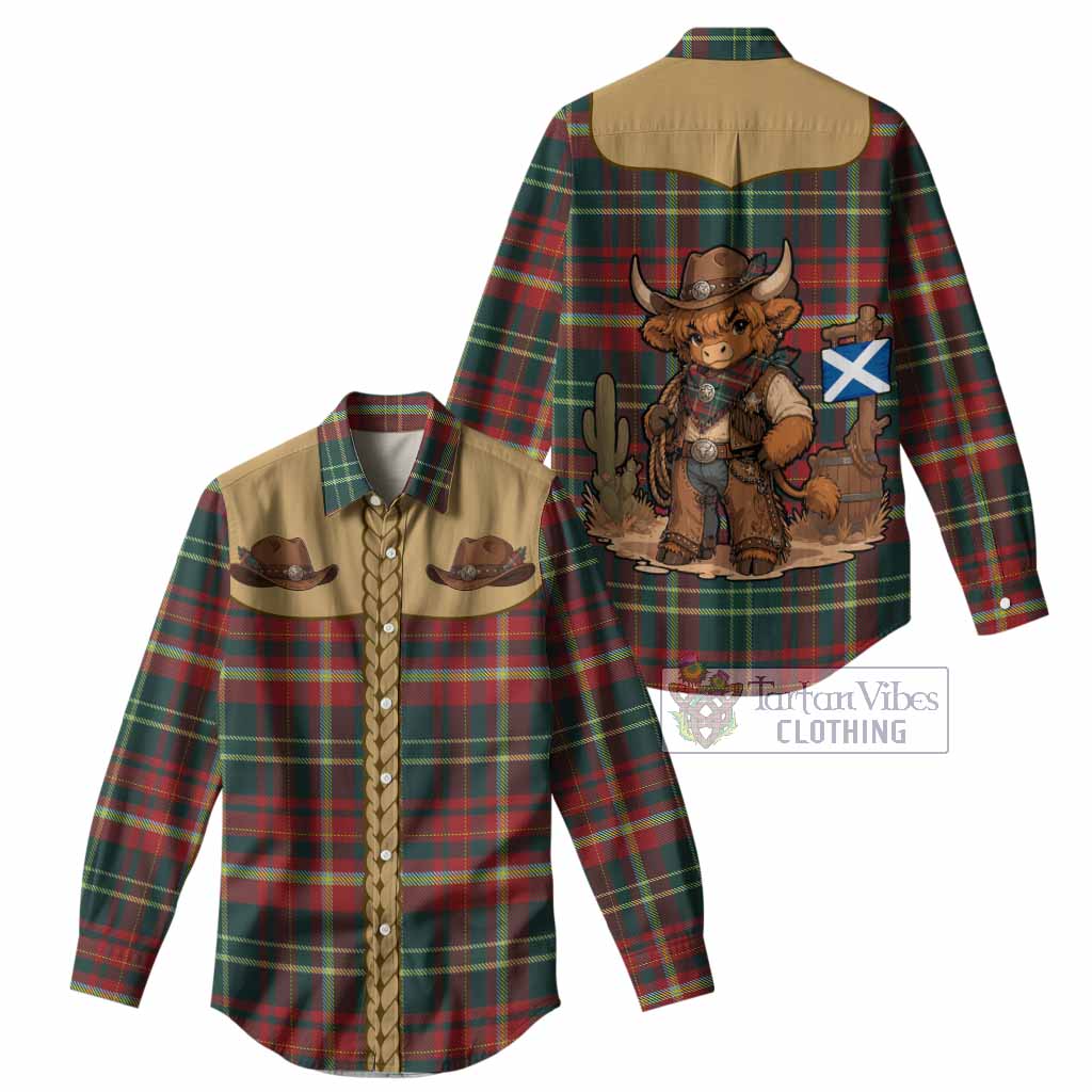New Brunswick Tartan Women Casual Shirt Wee Coo Cowboy Cute Style