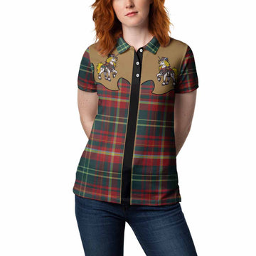 New Brunswick Tartan Women Polo Shirt Rodeo Unicorn Retro Style