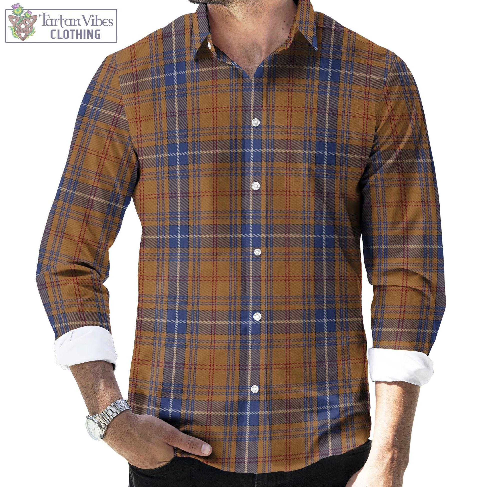 New Jersey Tartan Long Sleeve Button Up Shirt Men's Shirt - Tartan Vibes Clothing