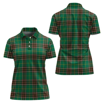 Newfoundland And Labrador Province Canada Tartan Polo Shirt For Women