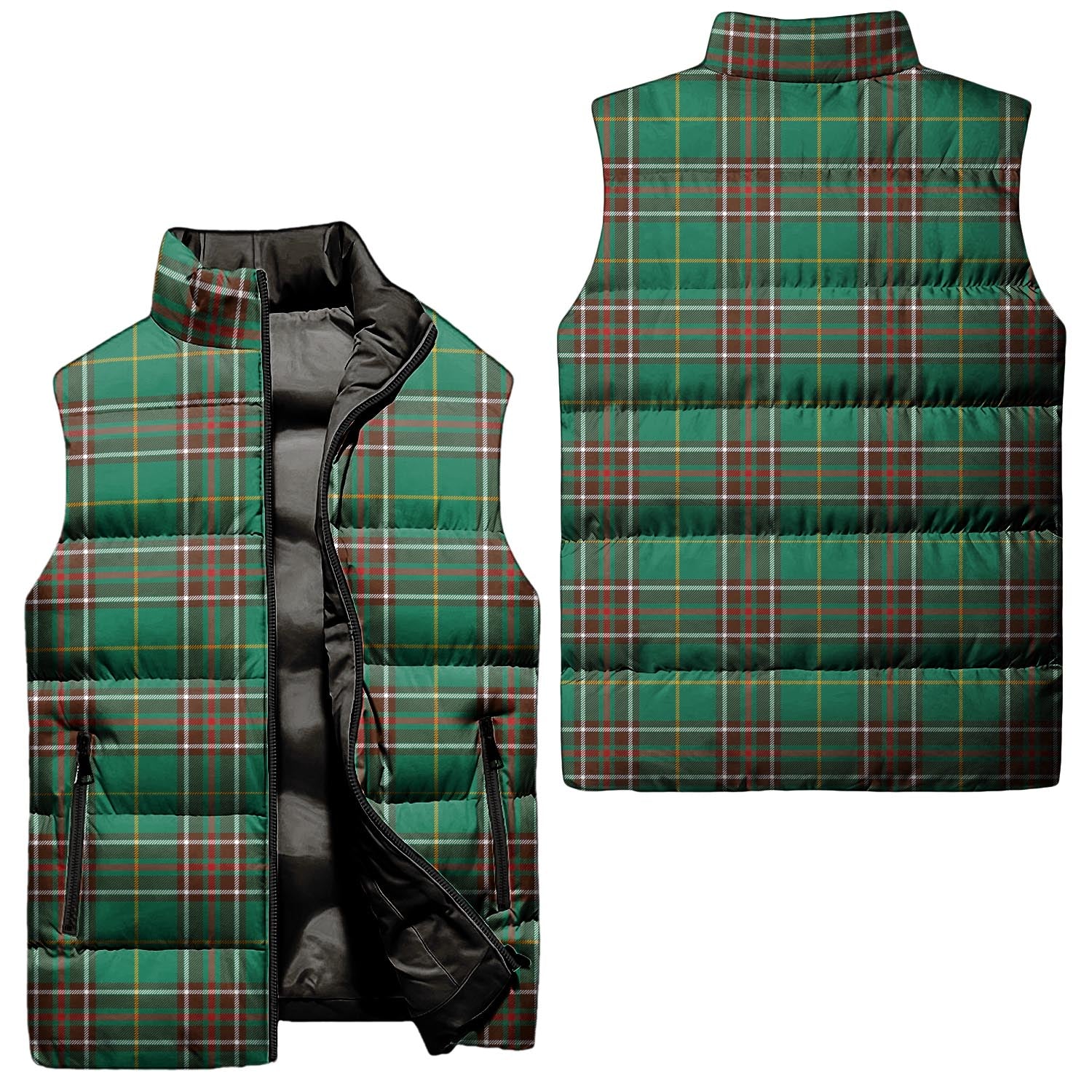 Newfoundland And Labrador Province Canada Tartan Sleeveless Puffer Jacket Unisex - Tartan Vibes Clothing