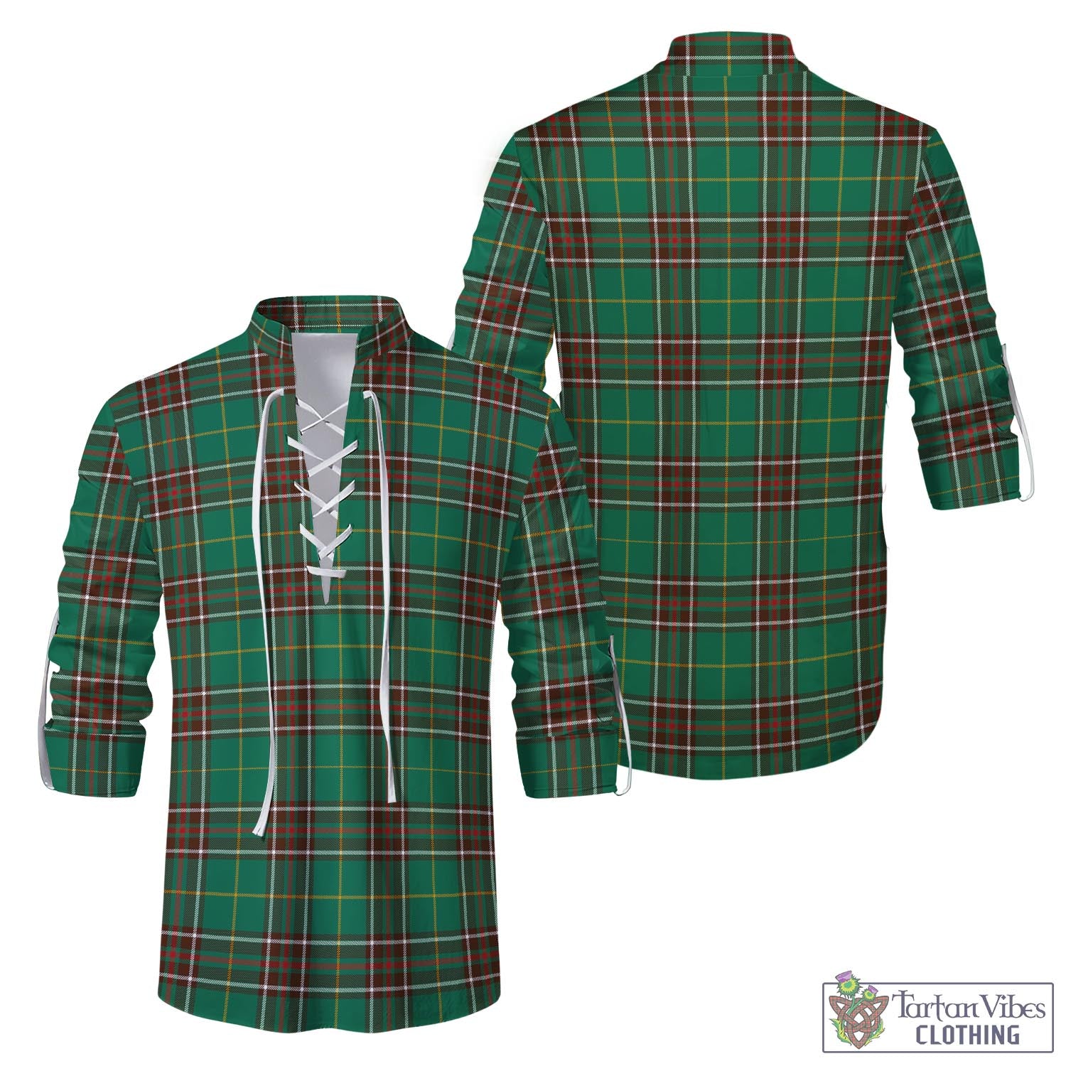 Tartan Vibes Clothing Newfoundland And Labrador Province Canada Tartan Men's Scottish Traditional Jacobite Ghillie Kilt Shirt