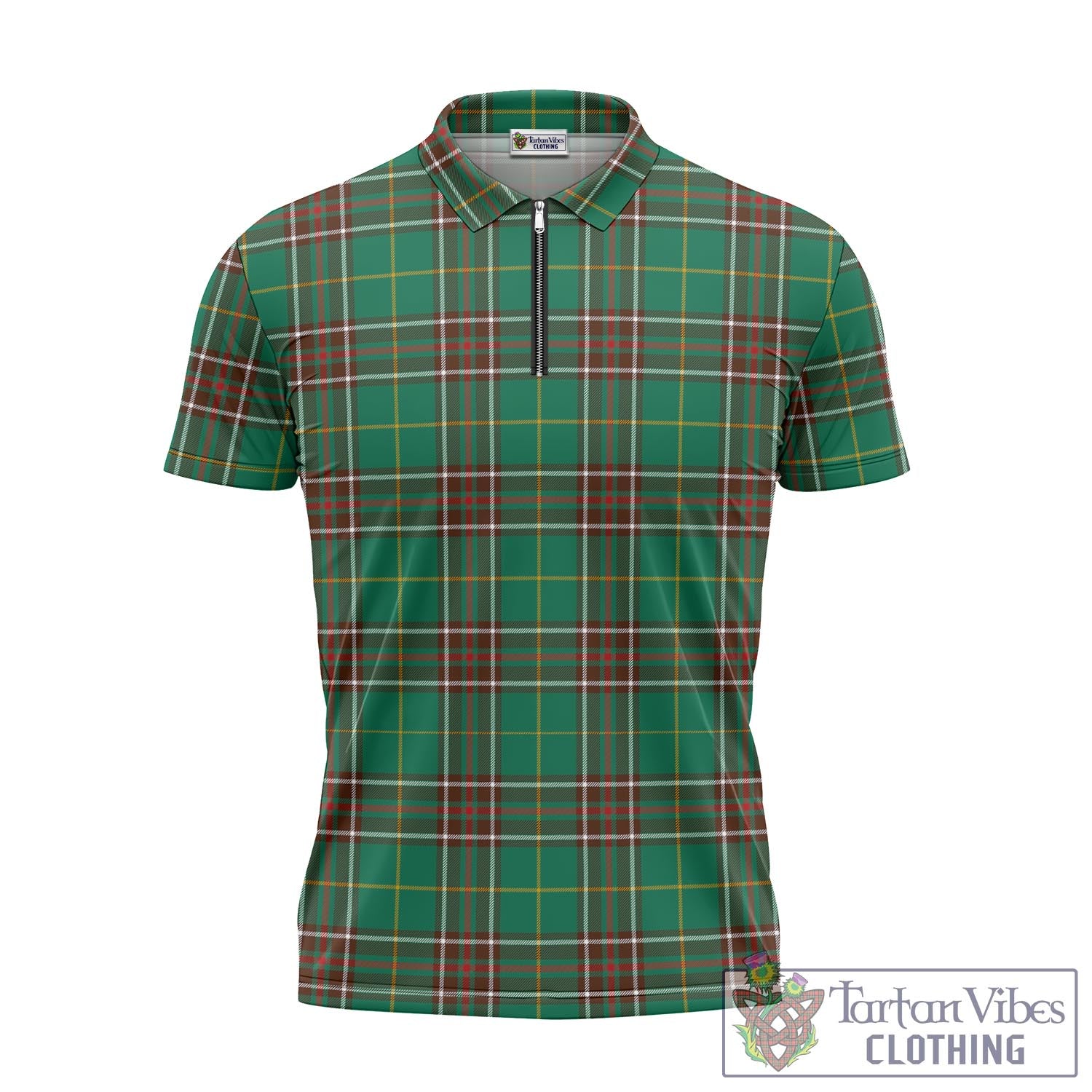 Tartan Vibes Clothing Newfoundland And Labrador Province Canada Tartan Zipper Polo Shirt