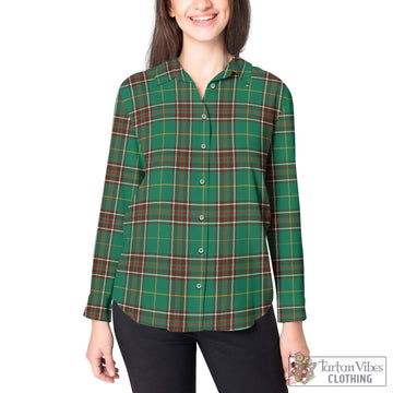Newfoundland And Labrador Province Canada Tartan Women's Casual Shirt