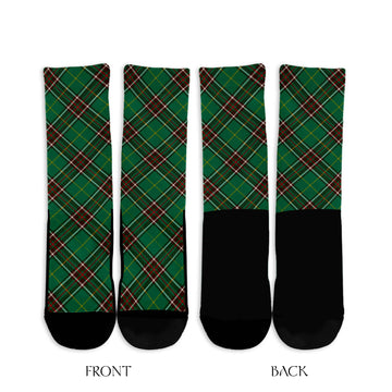 Newfoundland And Labrador Province Canada Tartan Crew Socks Cross Style
