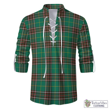 Newfoundland And Labrador Province Canada Tartan Men's Scottish Traditional Jacobite Ghillie Kilt Shirt